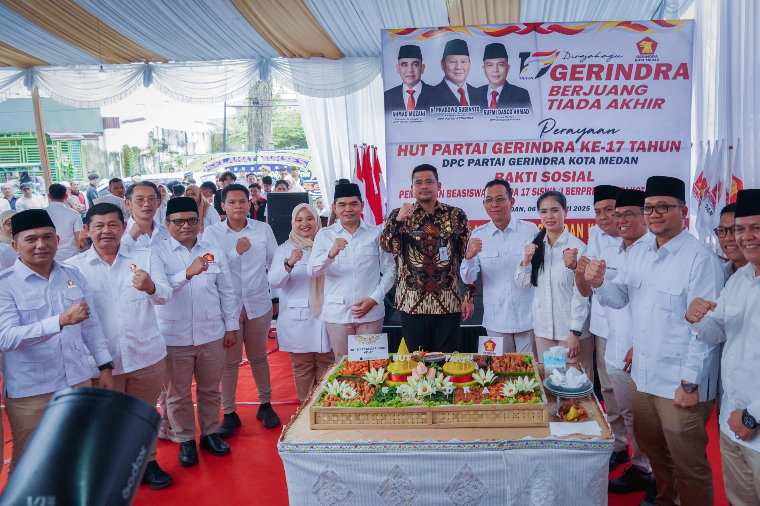 Wali Kota Medan Hadiri HUT ke-17 Partai Gerindra, Dukung Kolaborasi Pembangunan