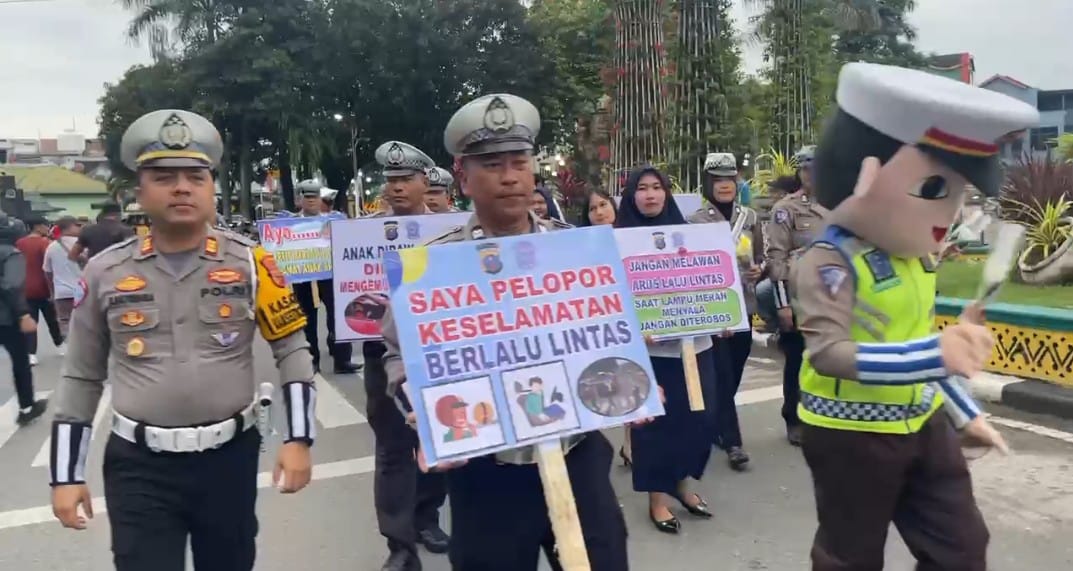 Operasi Keselamatan Toba 2025: Sat Lantas Polres Binjai Gelar Sosialisasi Unik di Car Free Day