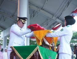 Upacara Penurunan Bendera HUT ke-80 RI di Asahan Berlangsung Khidmat