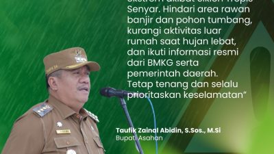 Pemkab Asahan Imbau Warga Waspada Dampak Siklon Tropis Senyar, BMKG Keluarkan Peringatan Dini