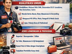 Dibutuhkan Segera Wartawan, Biro, dan Koresponden Media Siber Metropublik.com Tahun 2026