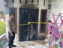 Rumah Warga Dibakar Saat Dini Hari, Polres Pelabuhan Belawan Lakukan Olah TKP