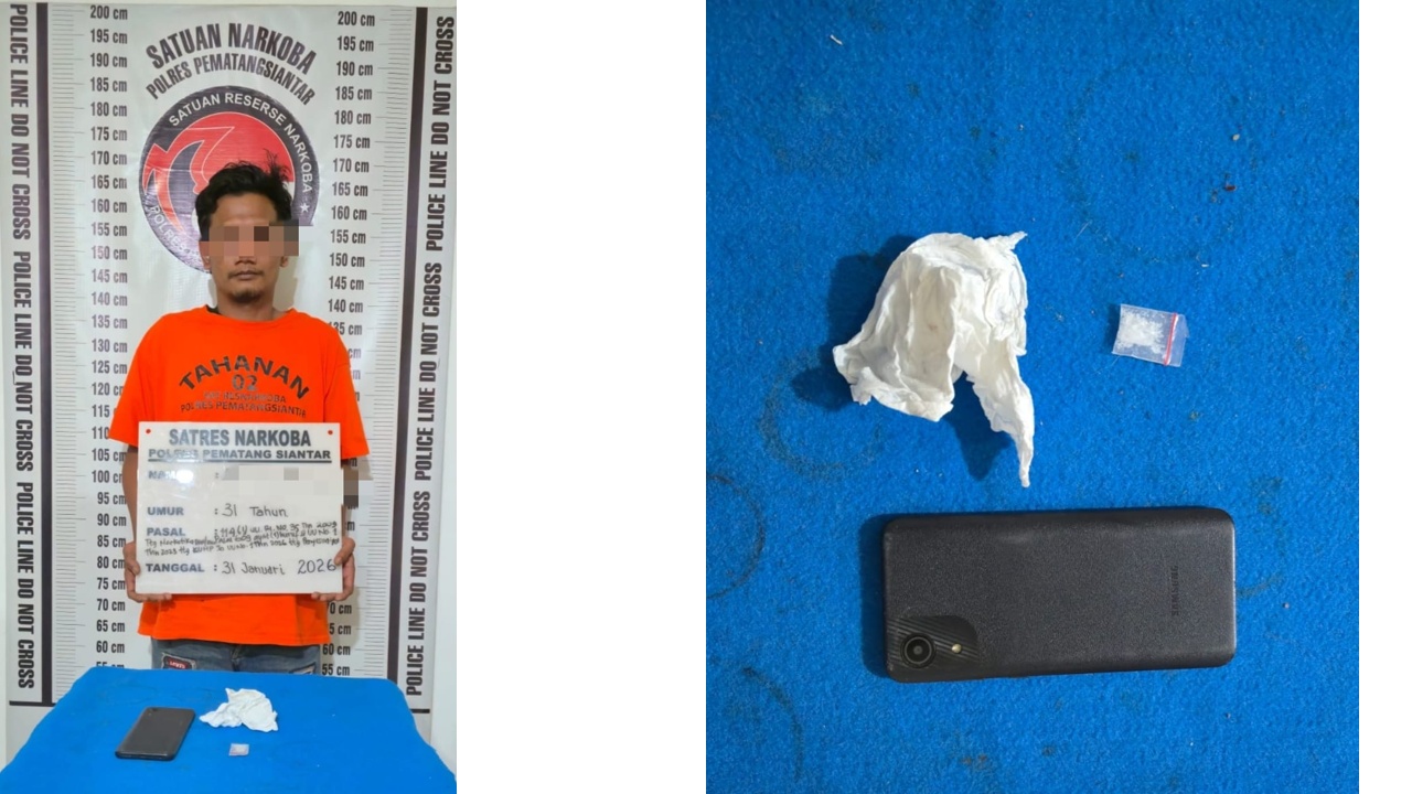 Residivis Ditangkap Satresnarkoba Polres Pematangsiantar, Miliki Sabu 0,60 Gram