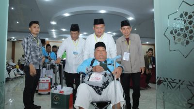 Wakil Bupati Asahan Ikuti Pelepasan Jamaah Haji Kloter 7 di Asrama Haji Medan