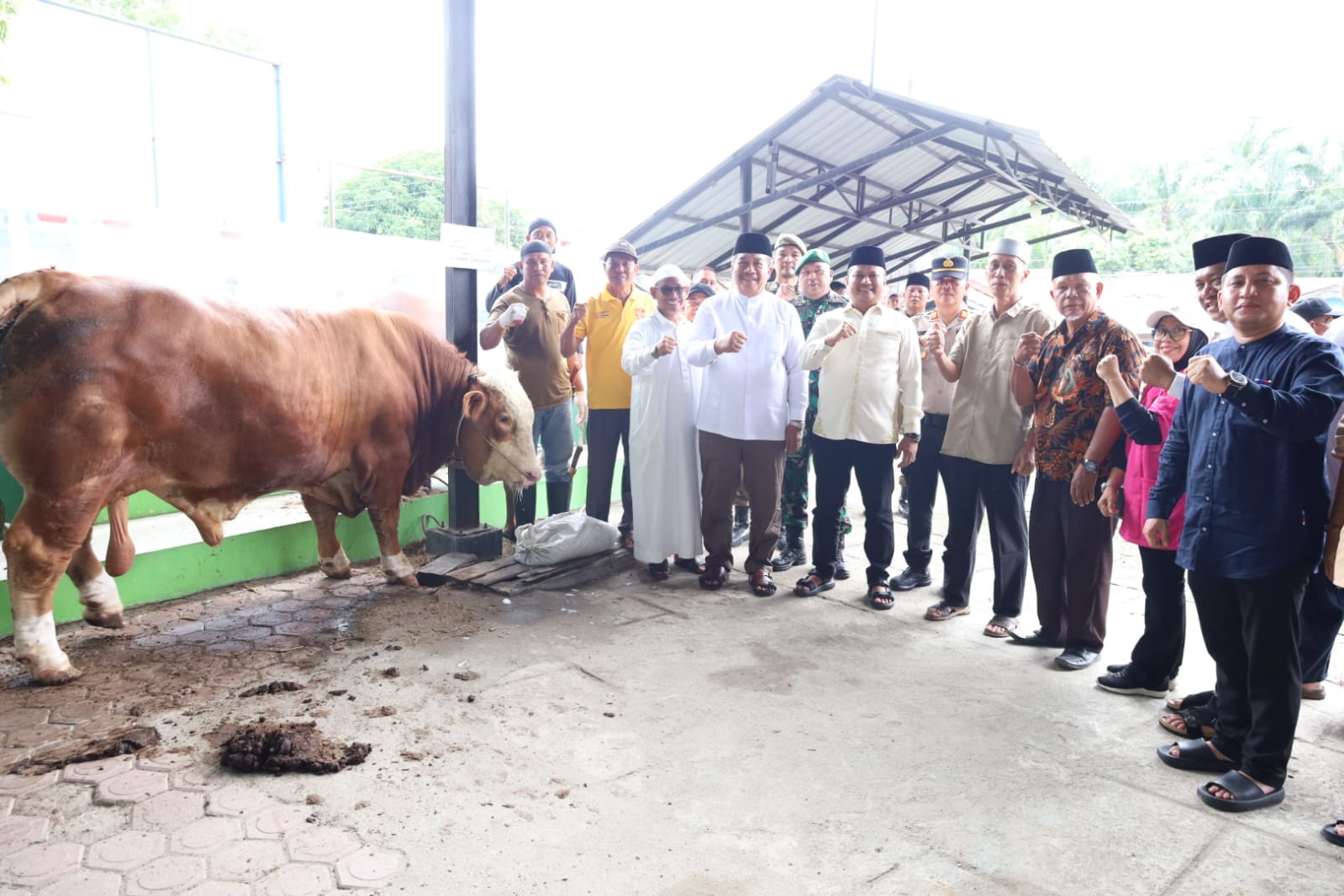 Bupati Asahan Saksikan Penyembelihan Sapi Bantuan Presiden di Kecamatan Air Batu