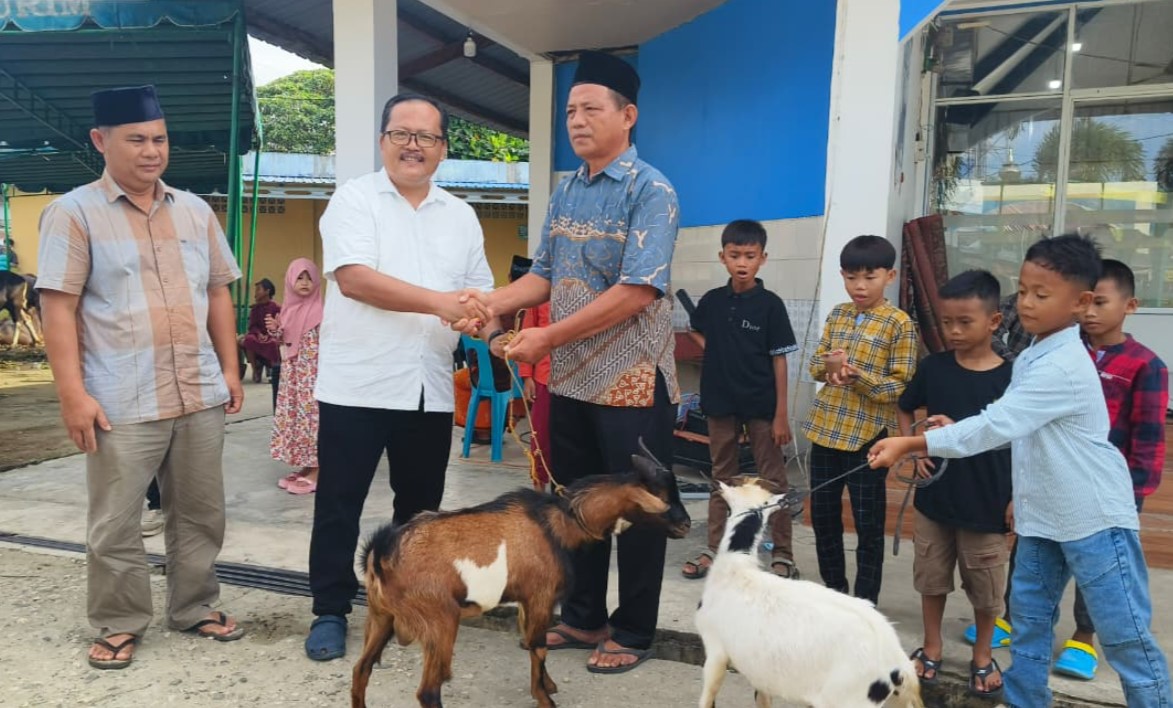 PSI Nias Selatan Serahkan Hewan Kurban ke Masjid Agung Ar-Rahman, Wujud Kepedulian dan Toleransi