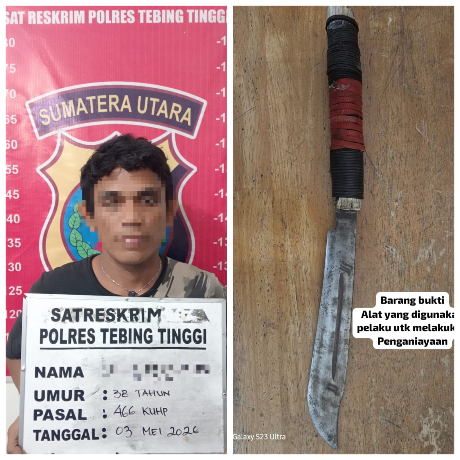 Hitungan Jam, Pelaku Pembacokan di Bengkel Tebing Tinggi Diringkus Polisi