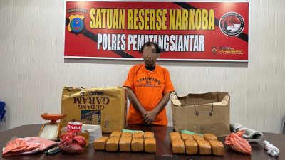 Polisi Ringkus Pemilik 7,27 Kg Ganja di Pematangsiantar, Barang Bukti Disimpan di Rumah Kontrakan
