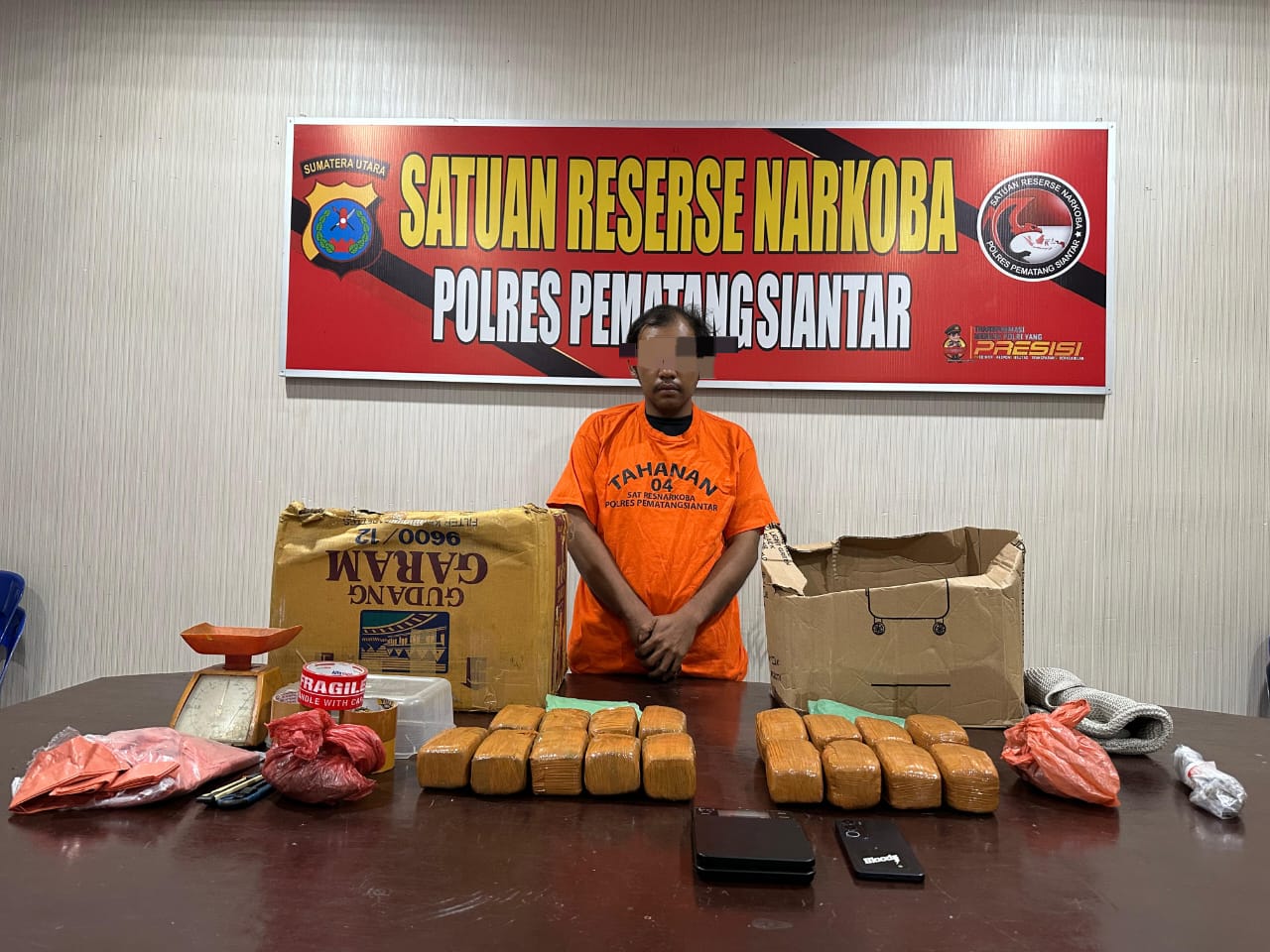 Polisi Ringkus Pemilik 7,27 Kg Ganja di Pematangsiantar, Barang Bukti Disimpan di Rumah Kontrakan