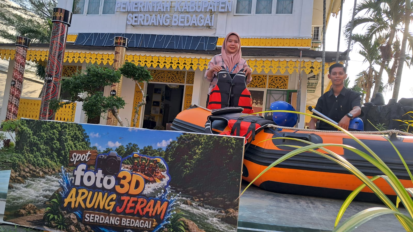 Arung Jeram Bah Bolon Jadi Primadona Paviliun Sergai di PRSU 2026, Pengunjung Ramai Cari Informasi